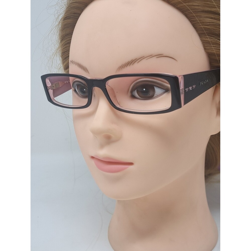 NEW Prada Women's Eye Glasses Frames Rectangle Black Purple VPR 10F 51-16-135